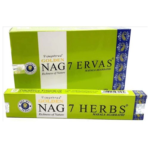  Golden Nag 7 Herbs Hét Gyógynövény Füstölő