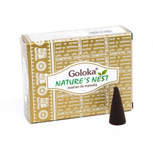 Goloka Őstermészet (Nature's Nest) Indiai Prémium Kúpfüstölő (10db)