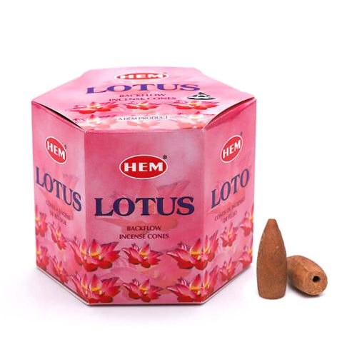 HEM Lotus (Lótusz Virág) Lefelé Folyó Kúpfüstölő (40db)