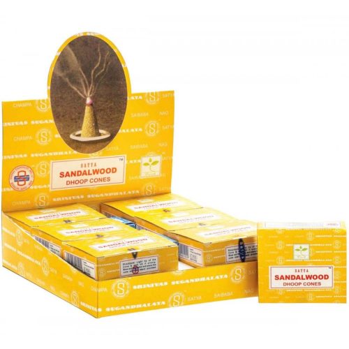 Satya Szantálfa (Sandalwood) Indiai Prémium Kúpfüstölő (12db)
