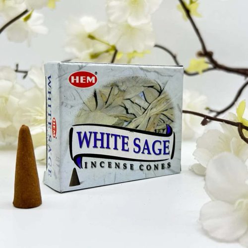HEM Fehér Zsálya (White Sage) Indiai Kúpfüstölő (10db)