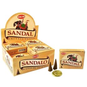 HEM Szantál (Sandal) Indiai Kúpfüstölő (10db)