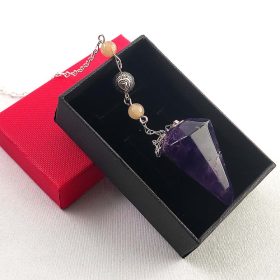  Aura Díszített Ametiszt Ásvány Inga