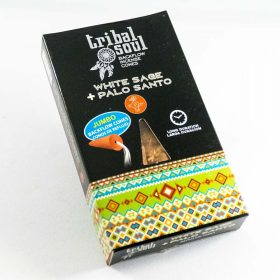   Tribal Soul Fehér Zsálya és Palo Santo Lefelé Folyó Kúpfüstölő (10db)