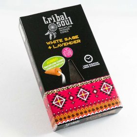   Tribal Soul Fehér Zsálya és Levendula Lefelé Folyó Kúpfüstölő (10db)