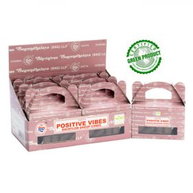   Satya Pozitív Rezgések (Positive Vibes) Lefelé Folyó Kúpfüstölő (24db)