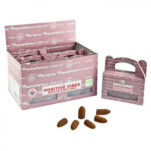 Satya Pozitív Rezgések (Positive Vibes) Lefelé Folyó Kúpfüstölő (24db)