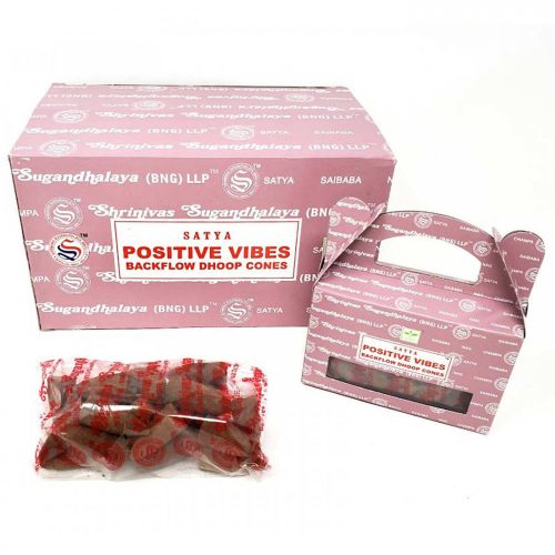 Satya Pozitív Rezgések (Positive Vibes) Lefelé Folyó Kúpfüstölő (24db)