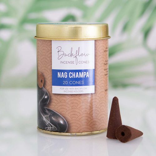 Nag Champa Prémium Lefelé Folyó Kúpfüstölő (20db)
