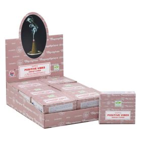   Satya Pozitív Rezgések (Positive Vibes) Indiai Prémium Kúpfüstölő (12db)
