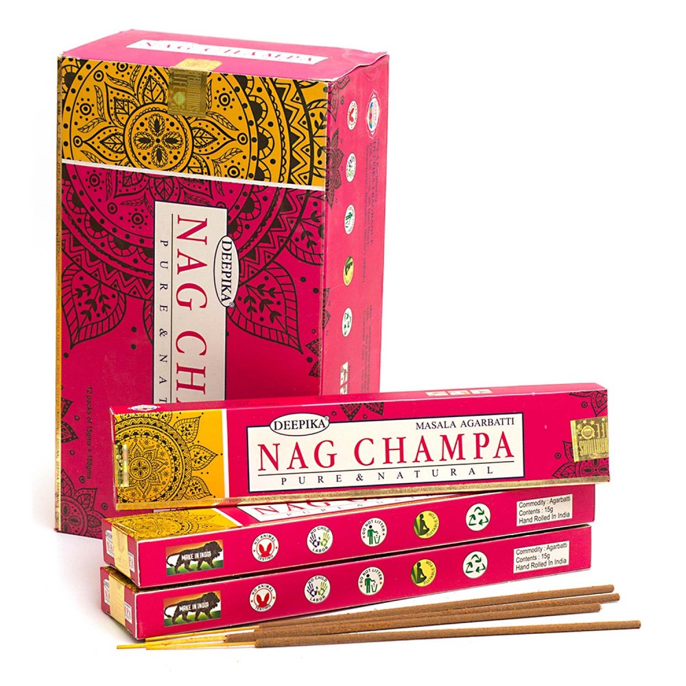 Deepika Nag Champa Indiai Füstölő (15gr)
